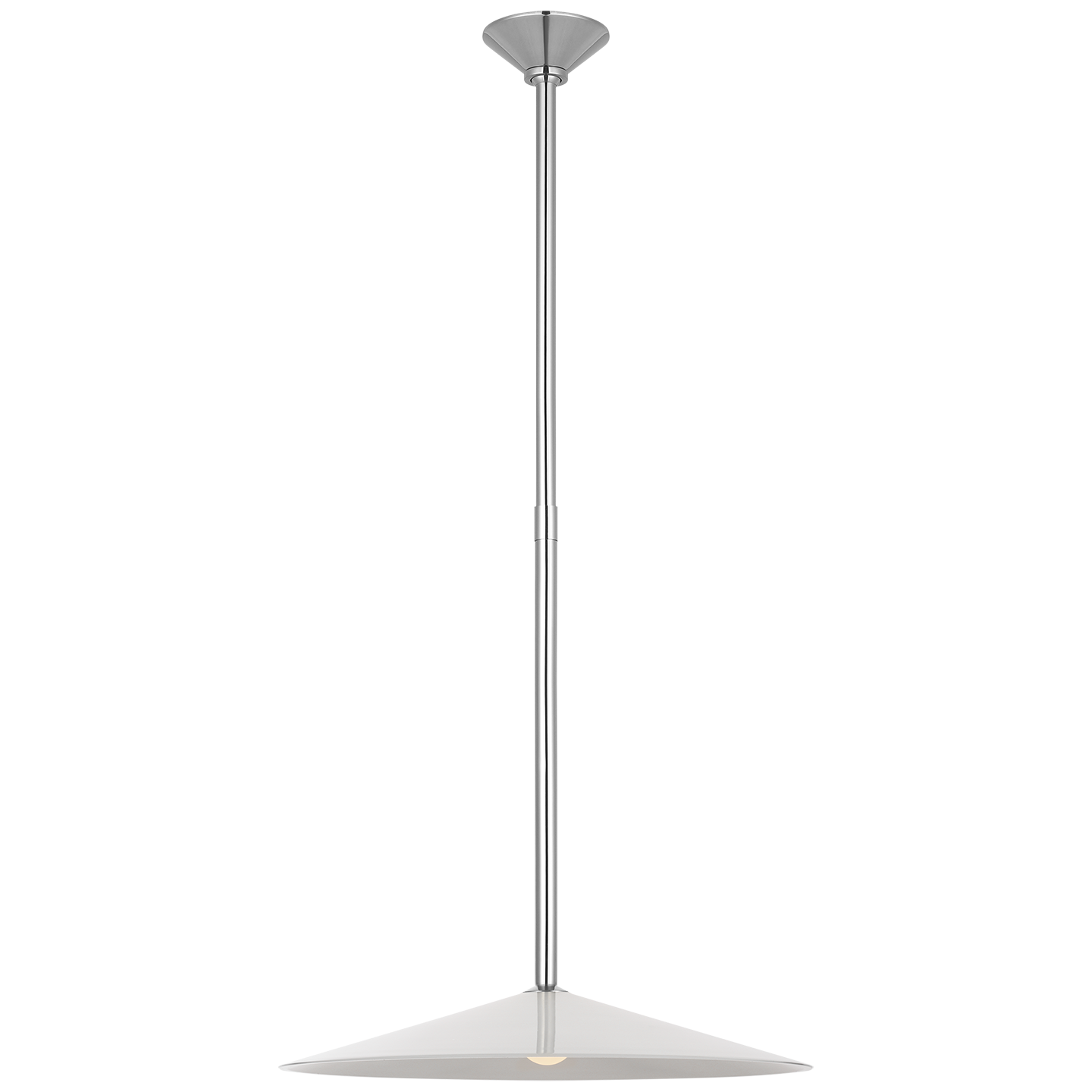 Ponce 18" Pendant | Polished Nickel | Milk White Glass Shade
