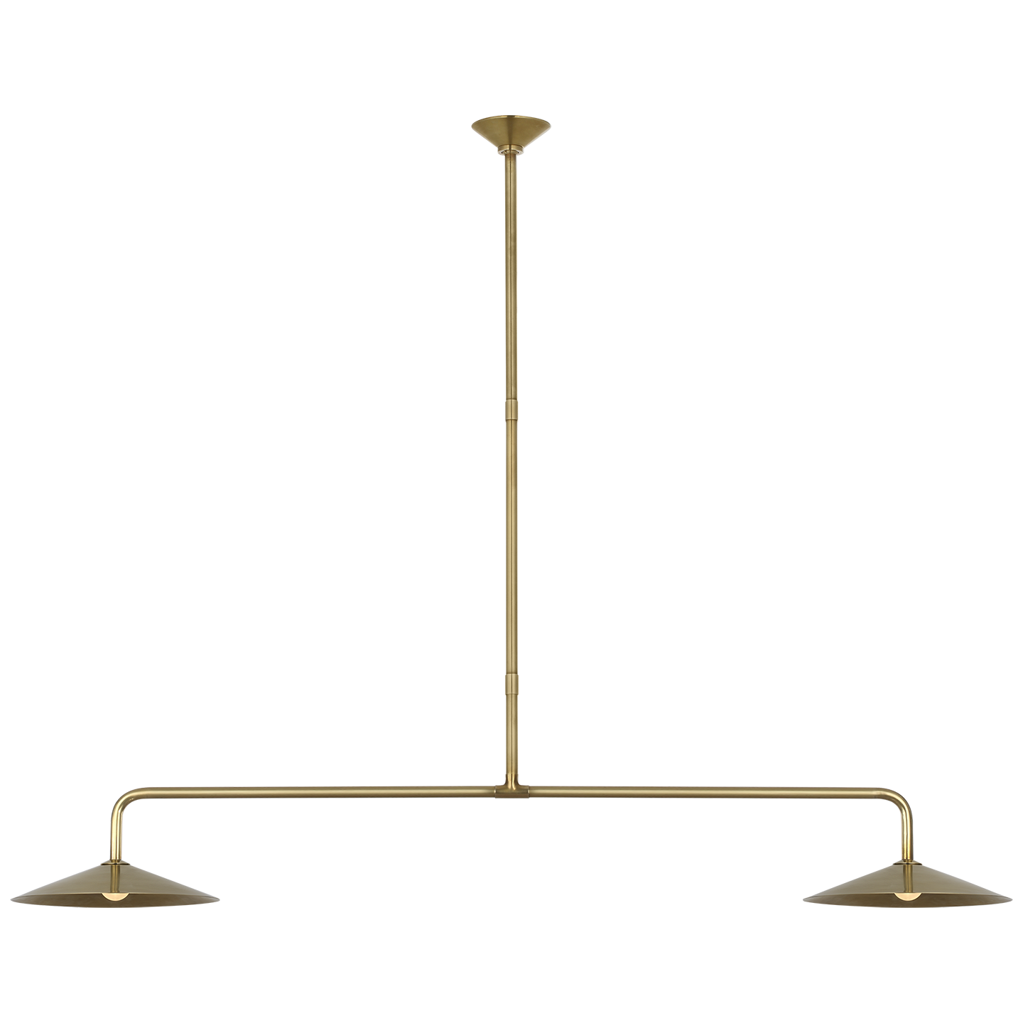 Ponce 62" Linear Pendant | Hand-Rubbed Antique Brass | Hand-Rubbed Antique Brass Shades