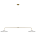 Ponce 62" Linear Pendant | Hand-Rubbed Antique Brass | Milk White Glass Shades