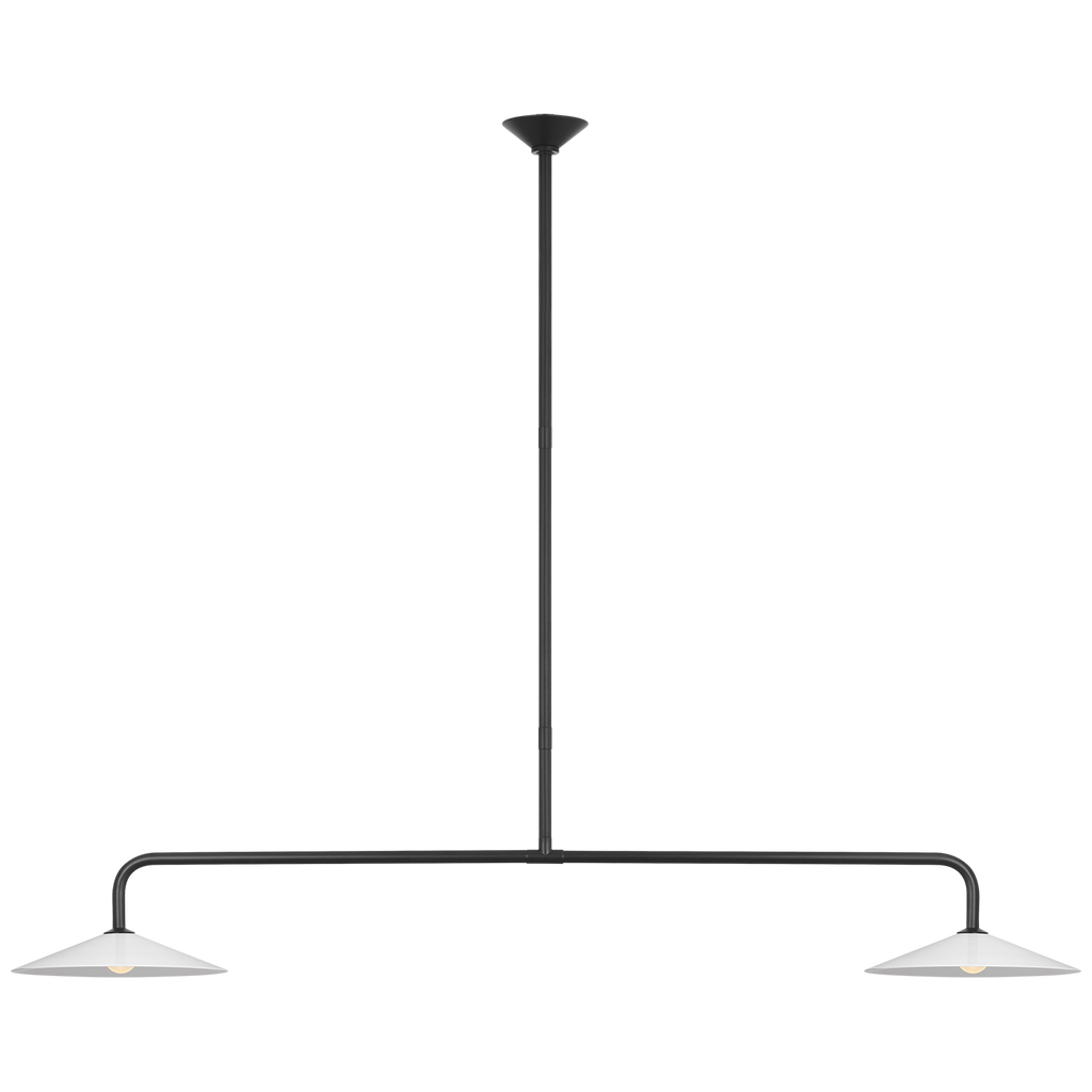Ponce 62" Linear Pendant | Modern Iron | Milk White Glass Shades