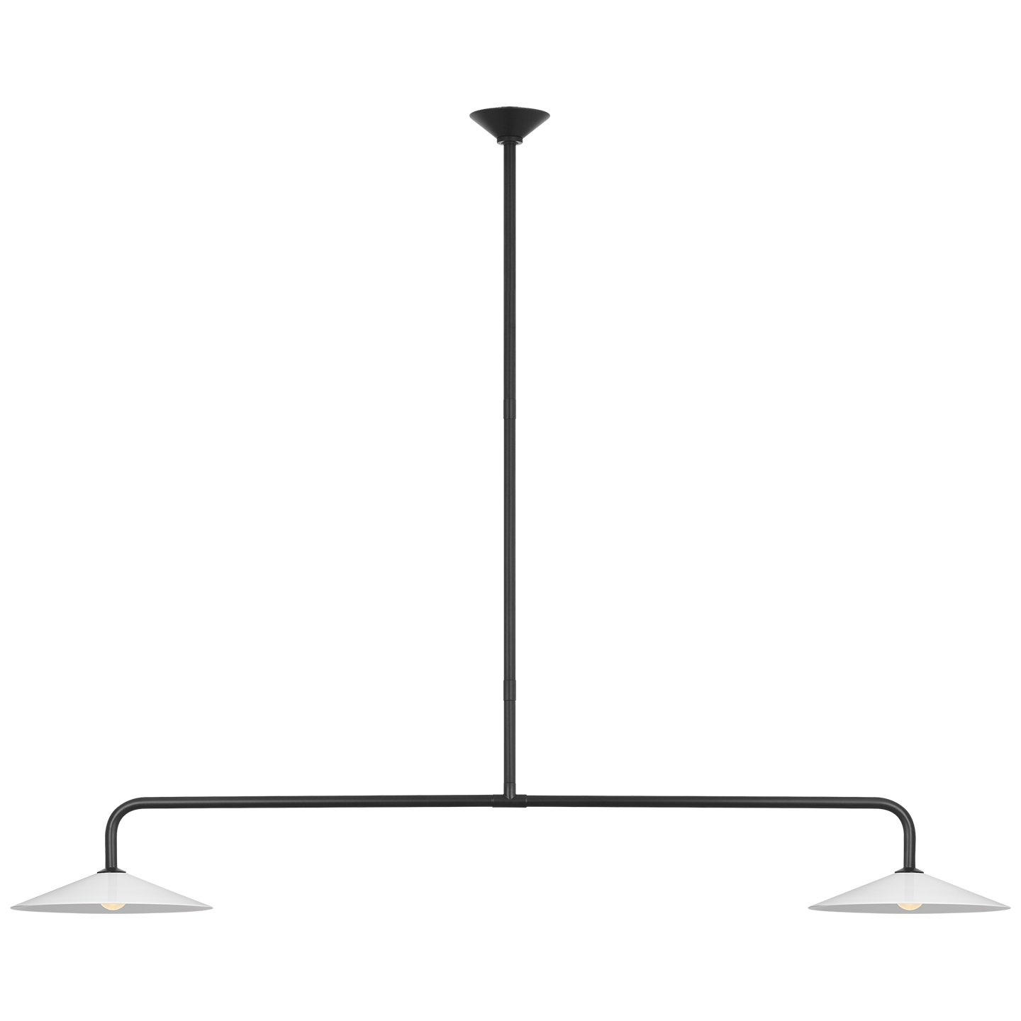 Ponce 62" Linear Pendant | Modern Iron | Milk White Glass Shades