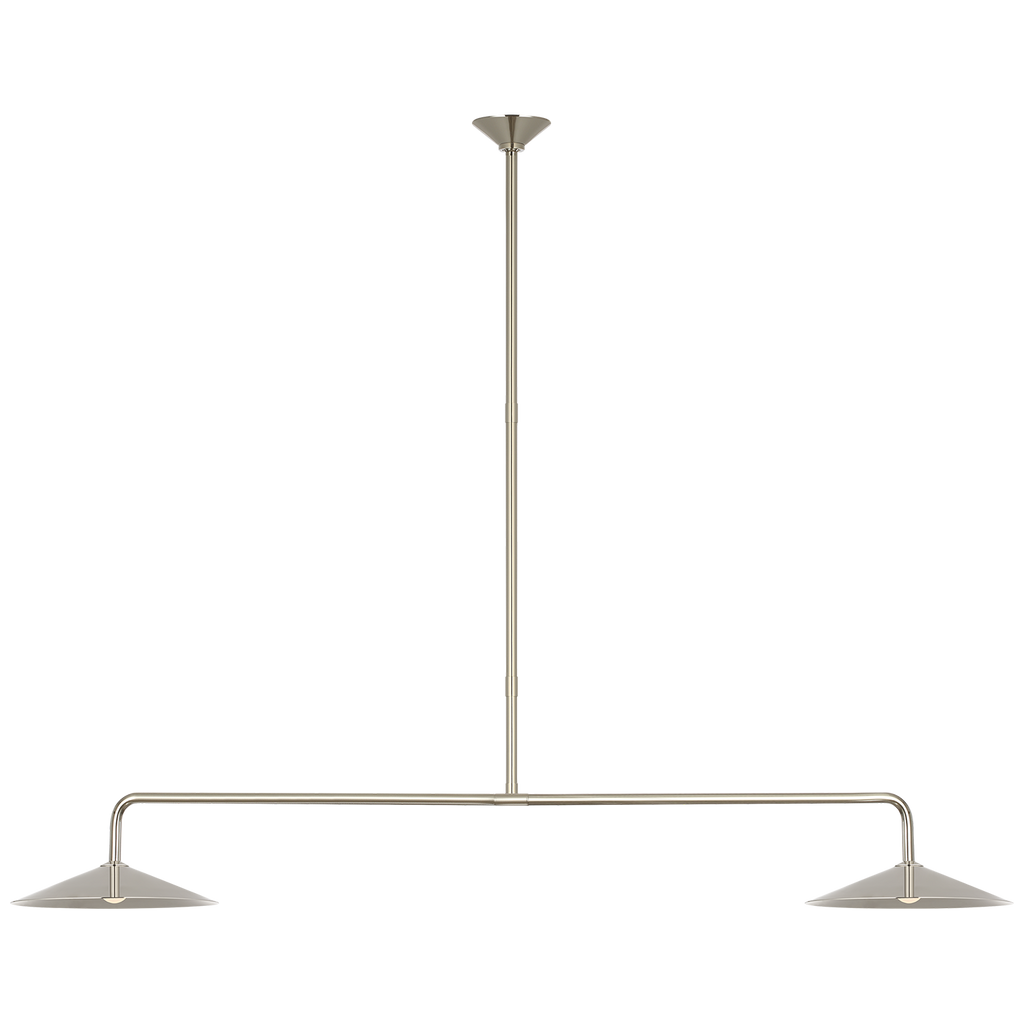 Ponce 62" Linear Pendant | Polished Nickel | Polished Nickel Shades