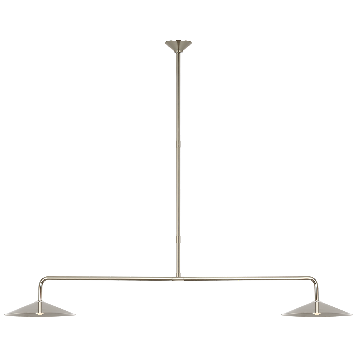 Ponce 62" Linear Pendant | Polished Nickel | Polished Nickel Shades