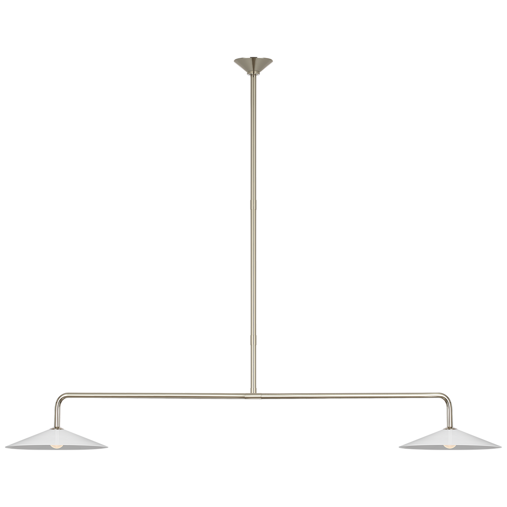 Ponce 62" Linear Pendant | Polished Nickel | Milk White Glass Shades