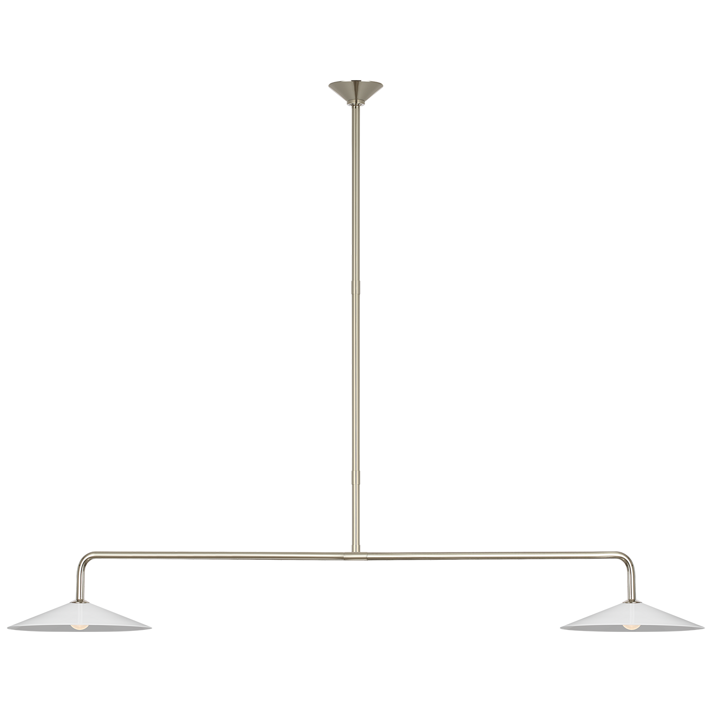 Ponce 62" Linear Pendant | Polished Nickel | Milk White Glass Shades