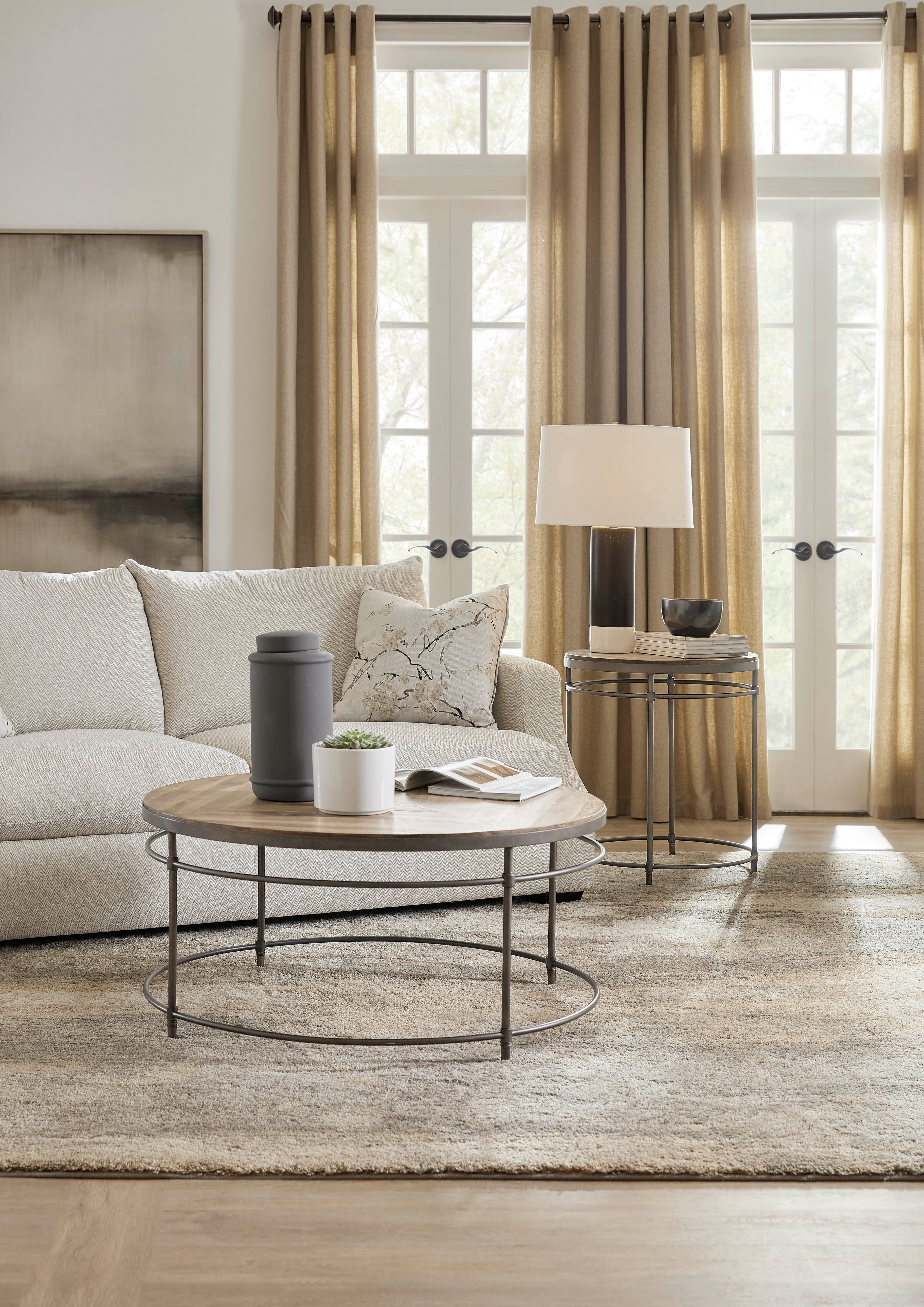 St. Armand Round End Table | Light Wood