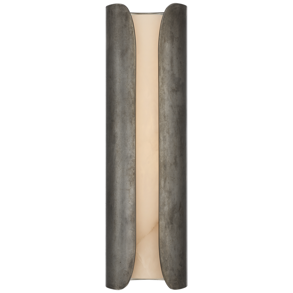 Armise 18" Sconce | Mottled Pewter | Alabaster