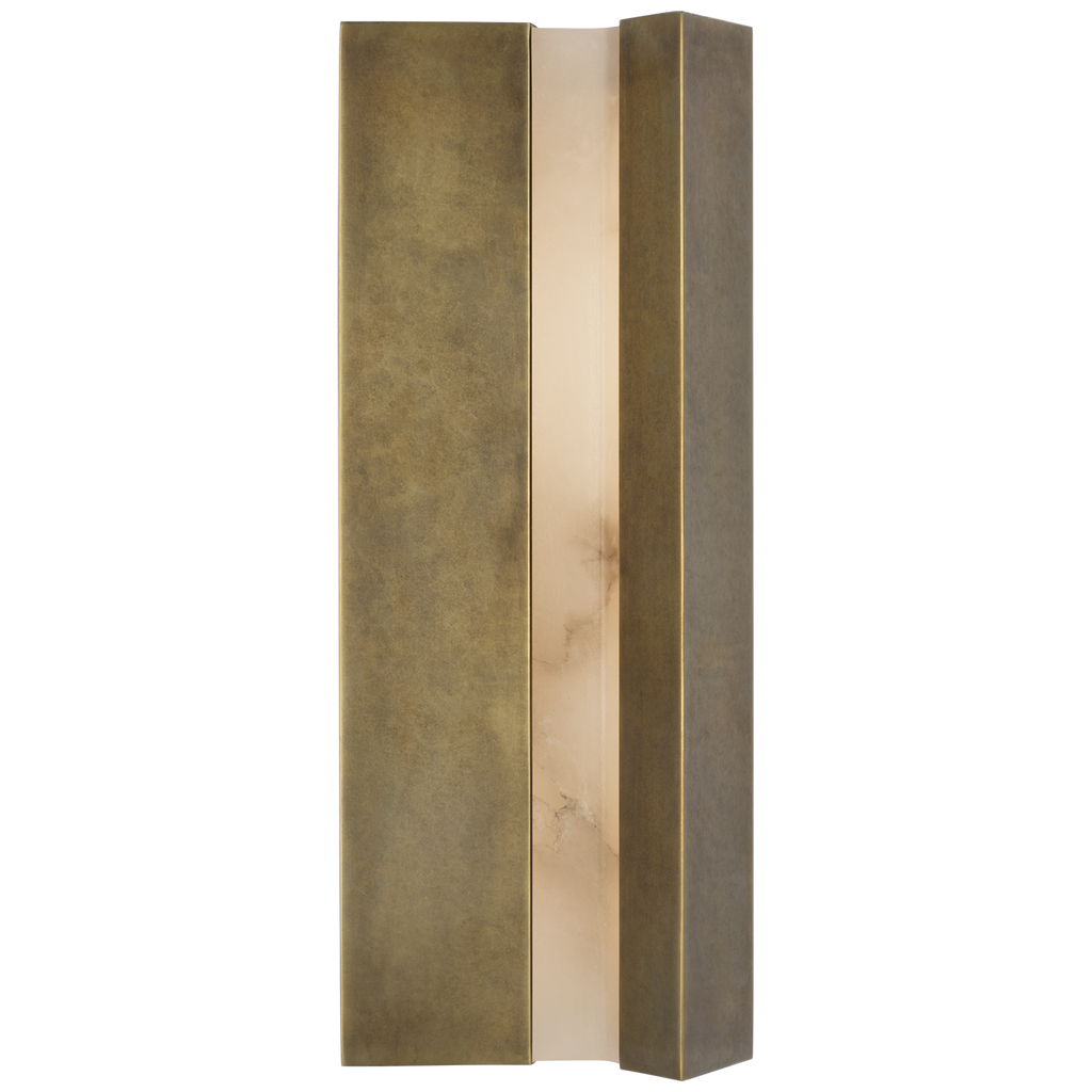 Austera 20" Sconce | Mottled Brass | Alabaster