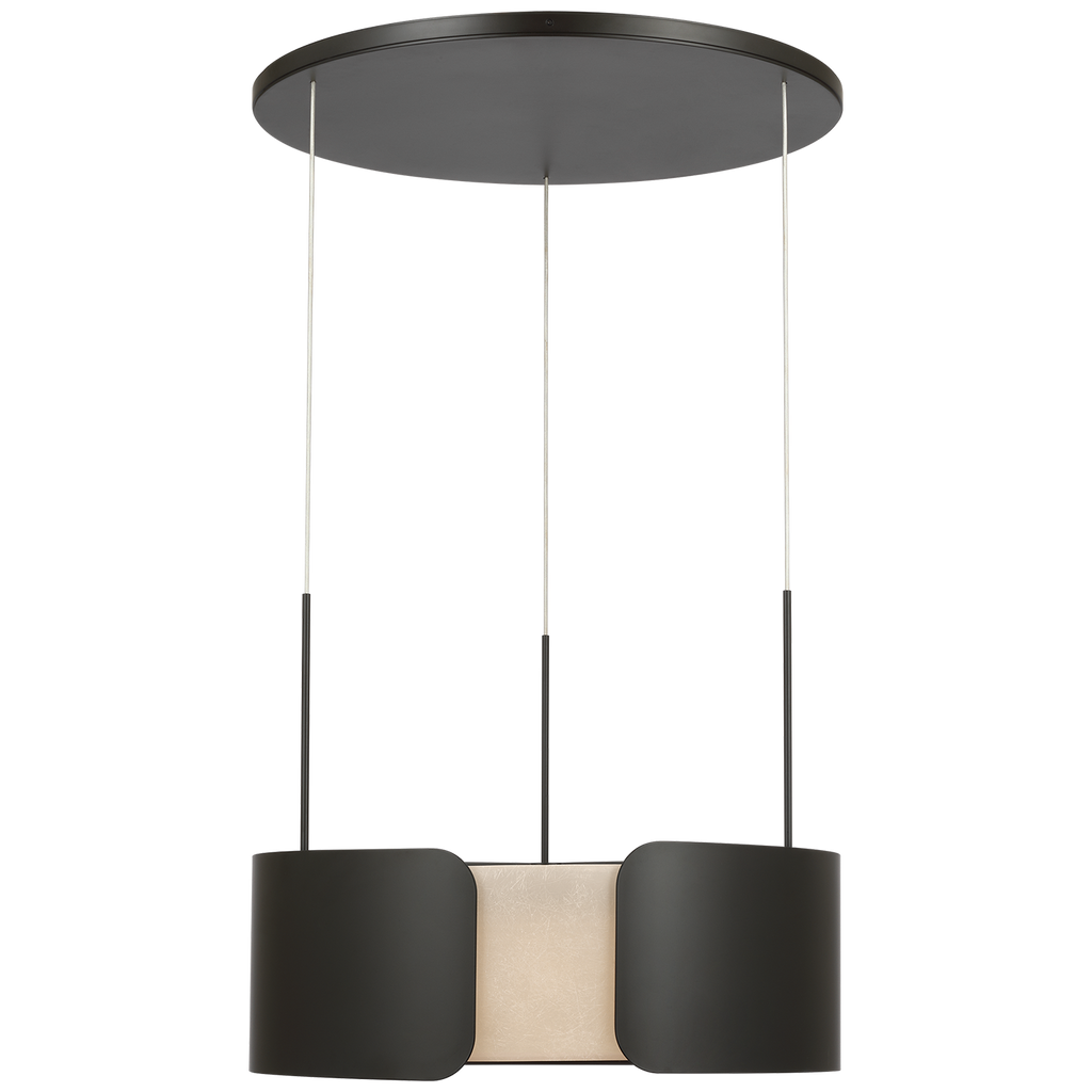 Armise 28" Drum Chandelier | Matte Carbon | Nova Frost