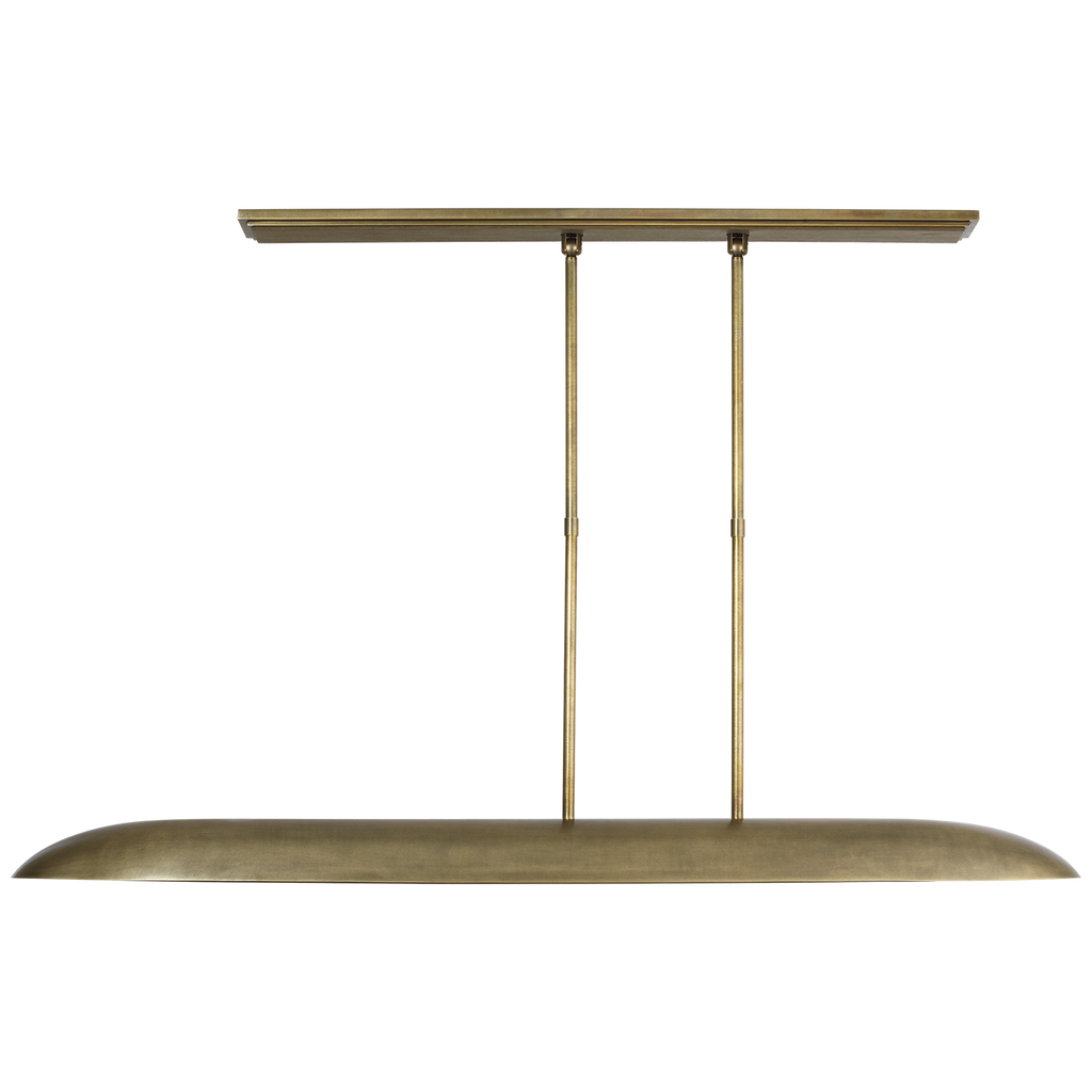 Remi 60" Linear Pendant | Mottled Brass and Warm Walnut