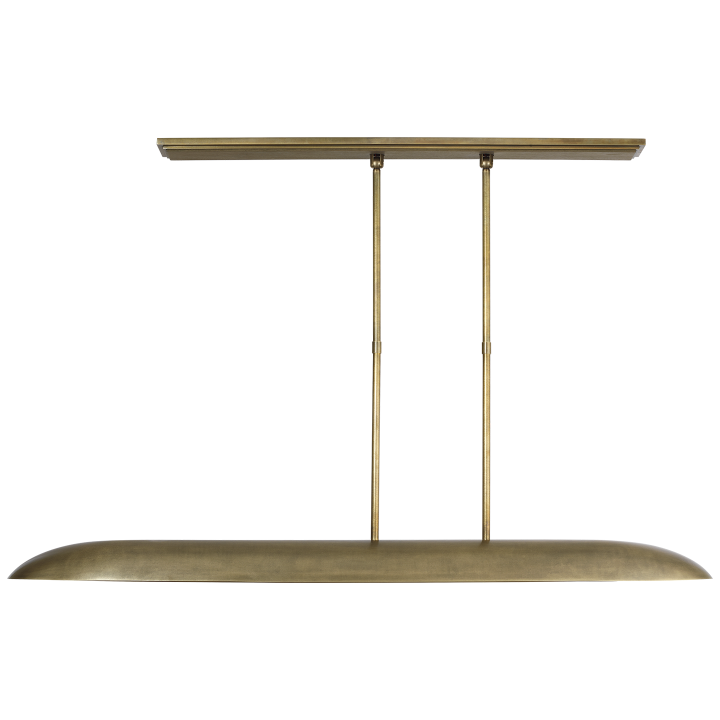 Remi 60" Linear Pendant | Mottled Brass and Warm Walnut