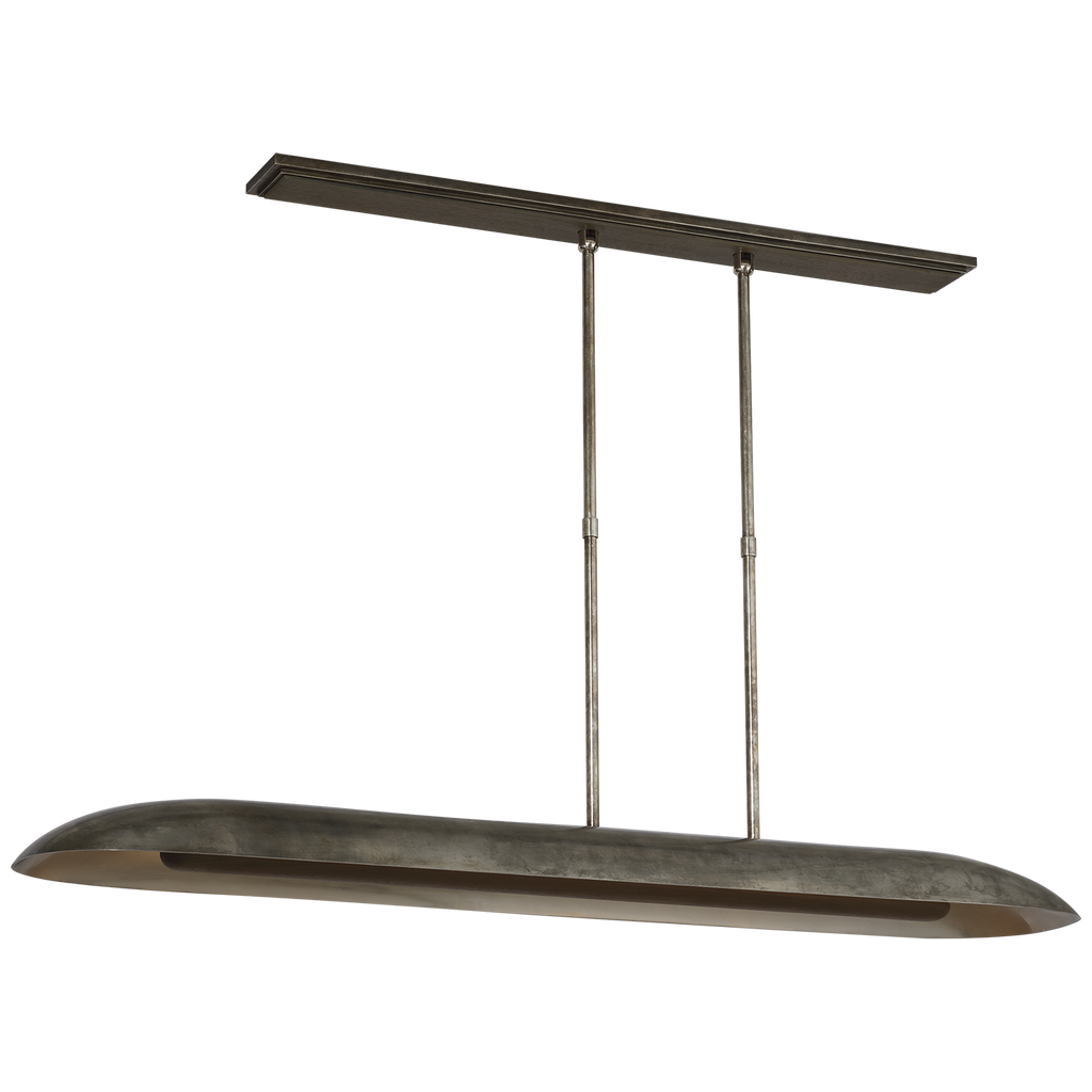 Remi 60" Linear Pendant | Mottled Pewter and Warm Walnut