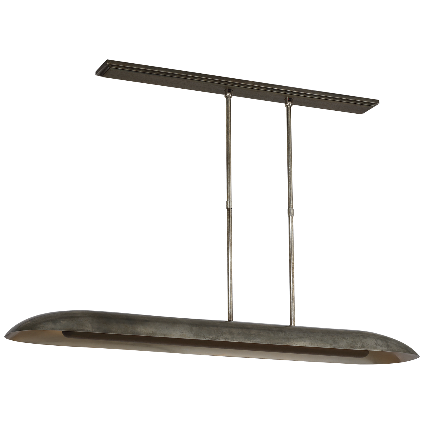 Remi 60" Linear Pendant | Mottled Pewter and Warm Walnut