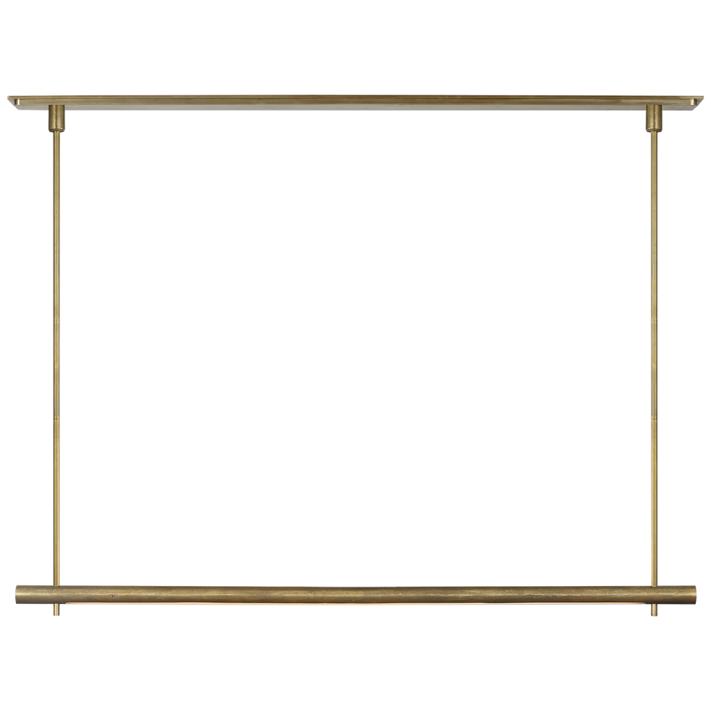 Stahl 60" Linear Chandelier | Museum Brass | Nova Frost Lens