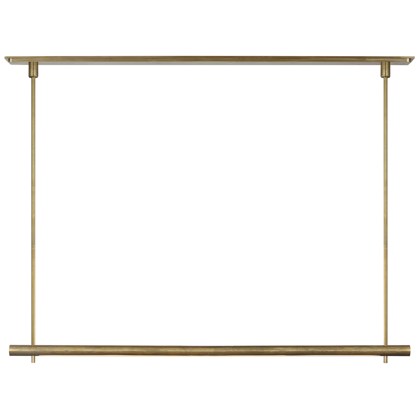 Stahl 60" Linear Chandelier | Museum Brass | Nova Frost Lens