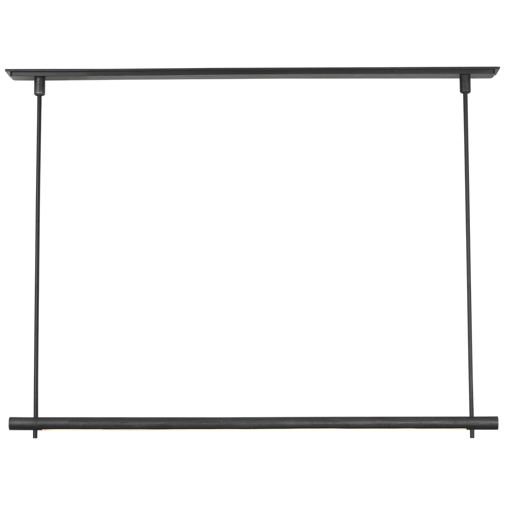 Stahl 60" Linear Chandelier | Museum Carbon | Nova Frost Lens