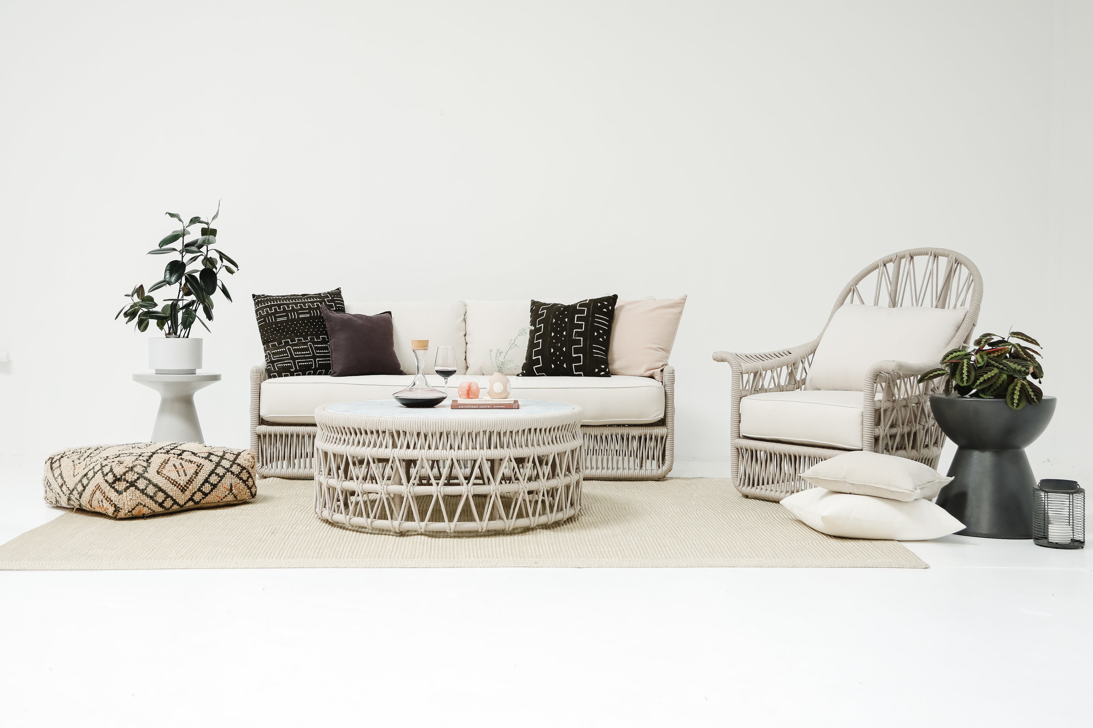 Dana Coffee Table with Honed Carrara Marble Top