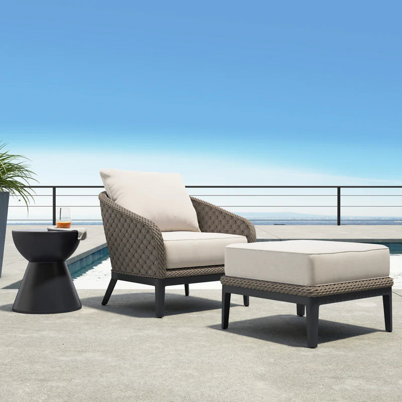 Marbella Ottoman in Echo Ash w/ Self Welt