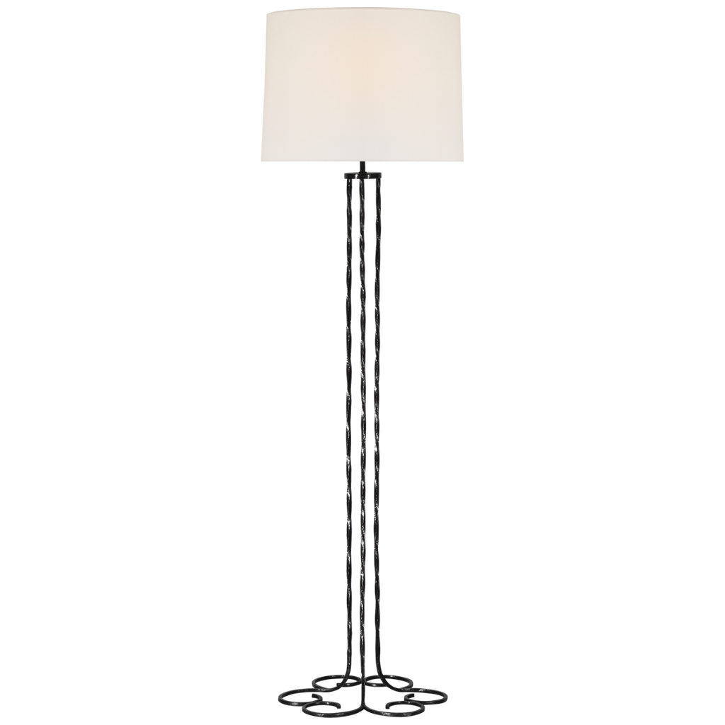 Shae 65" Sculpted Floor Lamp | Aged Iron | Linen Shade