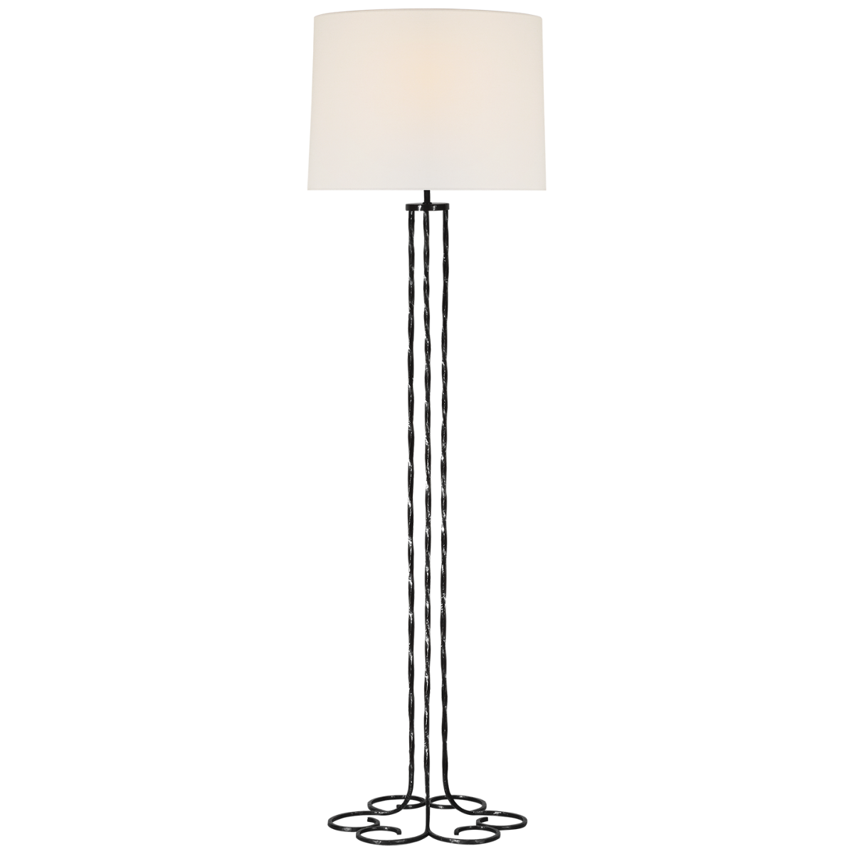 Shae 65" Sculpted Floor Lamp | Aged Iron | Linen Shade