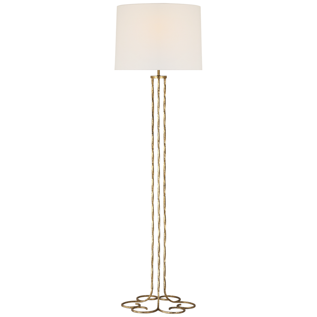 Shae 65" Sculpted Floor Lamp | Gilded Iron | Linen Shade