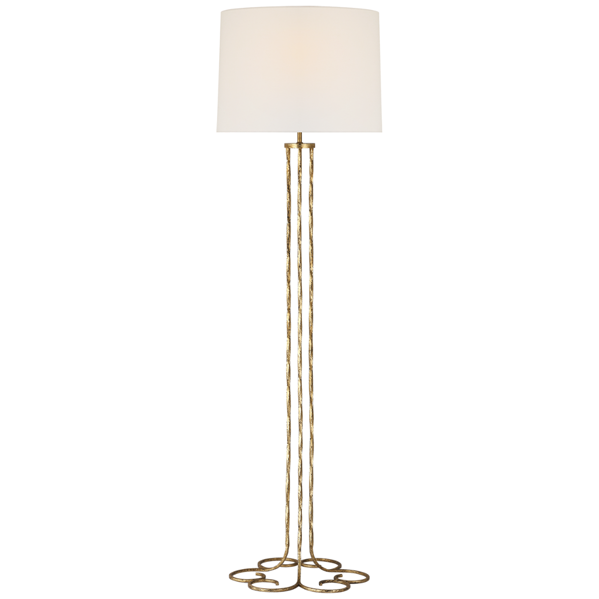 Shae 65" Sculpted Floor Lamp | Gilded Iron | Linen Shade