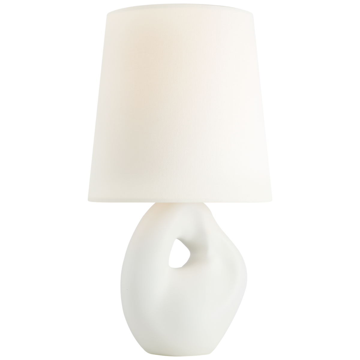 Adria 16" Cordless Table Lamp | Plaster White | Linen Shade