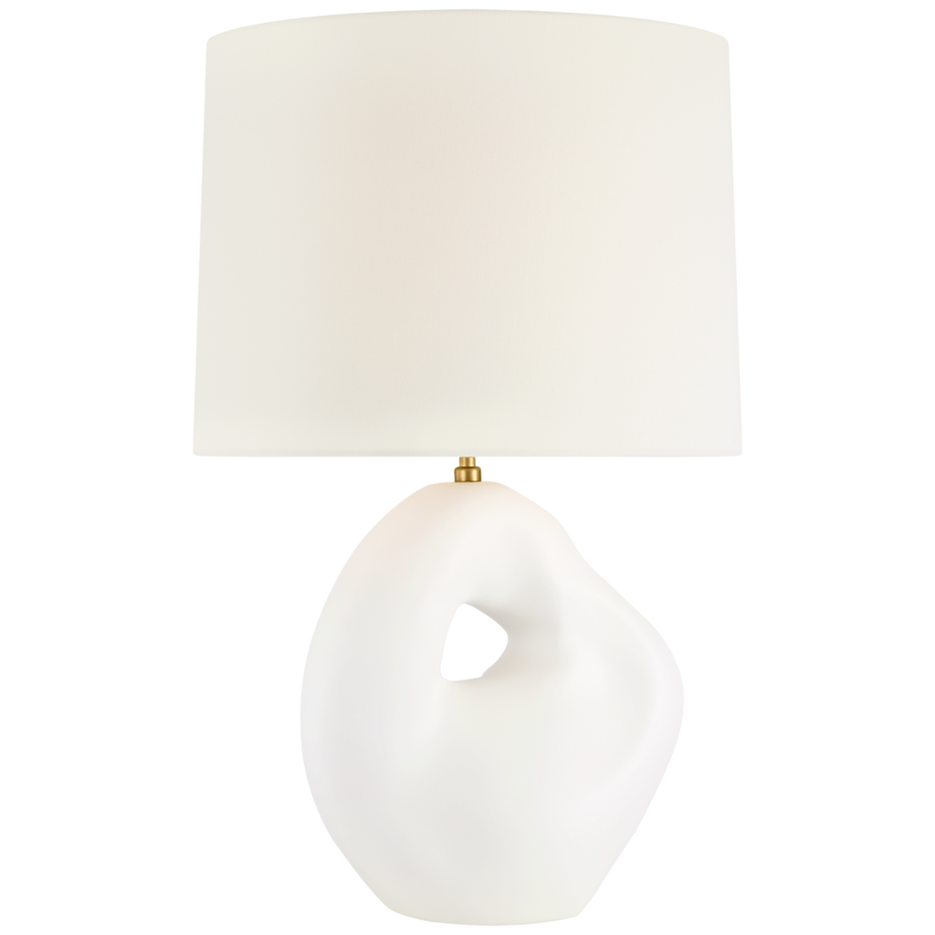 Adria 25" Cordless Table Lamp | Plaster White | Linen Shade