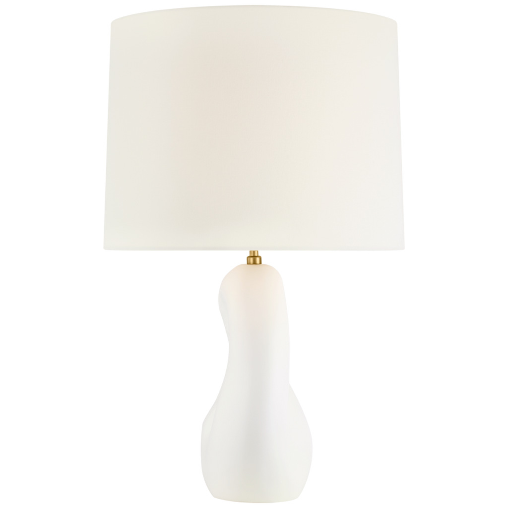 Adria 25" Cordless Table Lamp | Plaster White | Linen Shade