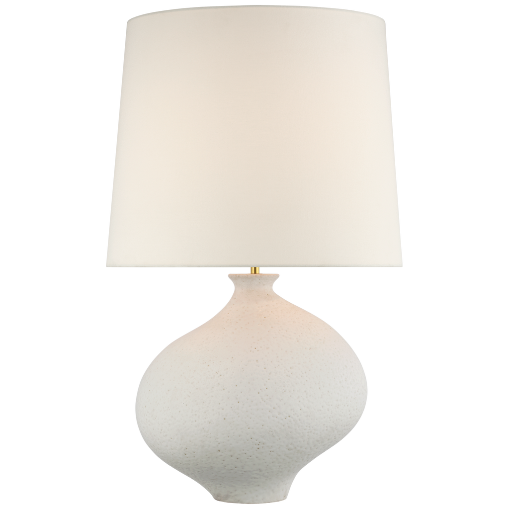 Celia Large Right Table Lamp | Marion White | Linen Shade