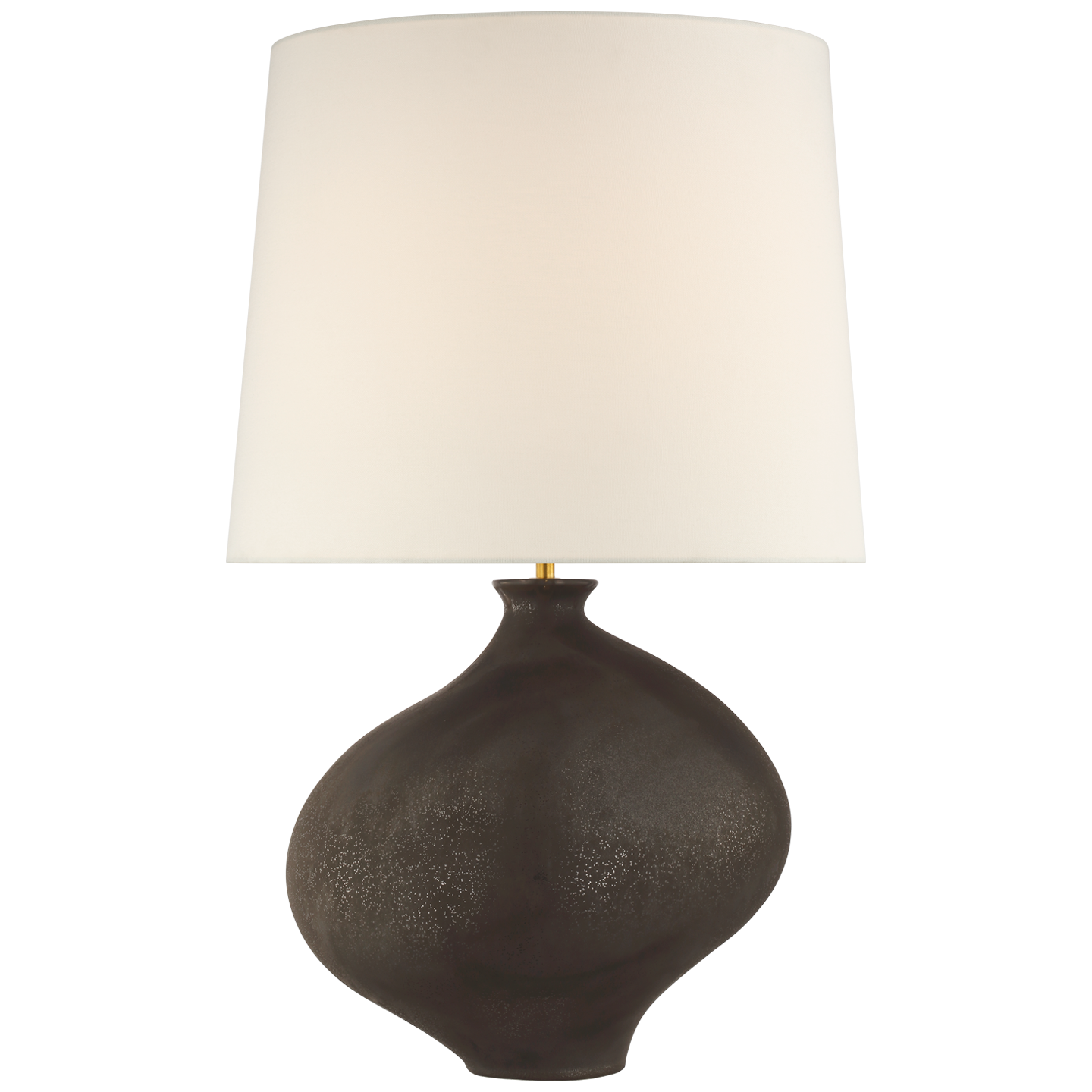 Celia Large Right Table Lamp | Stained Black Metallic | Linen Shade