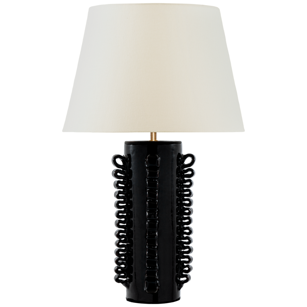 Amandine 25" Table Lamp | Raven Black | Linen Shade