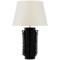 Amandine 25" Table Lamp | Raven Black | Linen Shade
