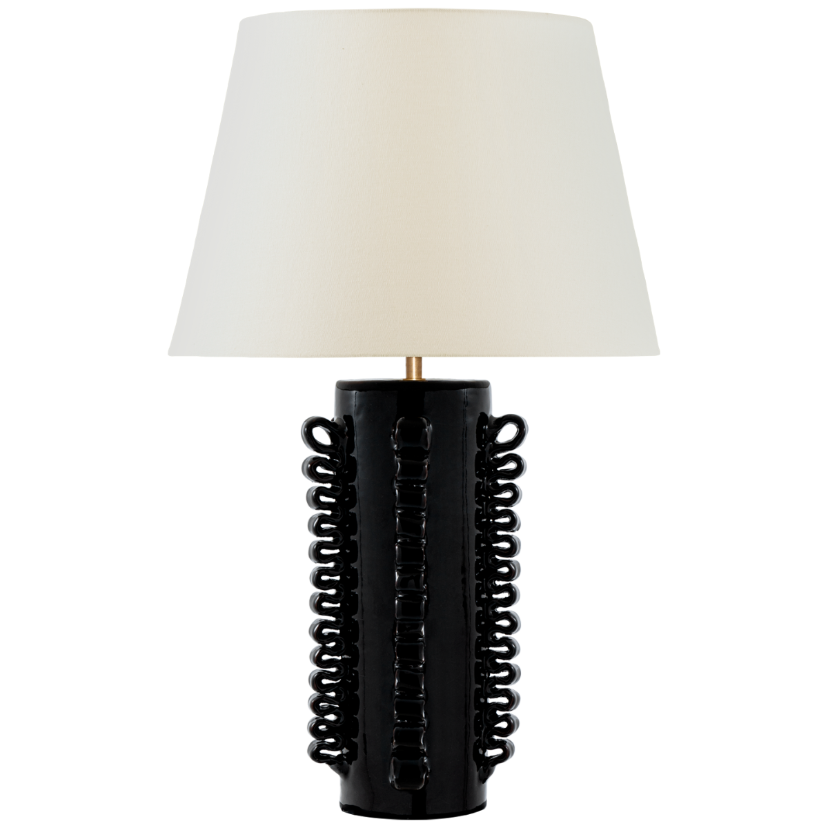 Amandine 25" Table Lamp | Raven Black | Linen Shade