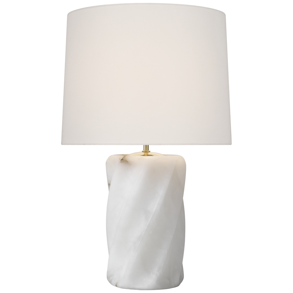 Ripley 25" Torsade Table Lamp | Alabaster | Linen Shade