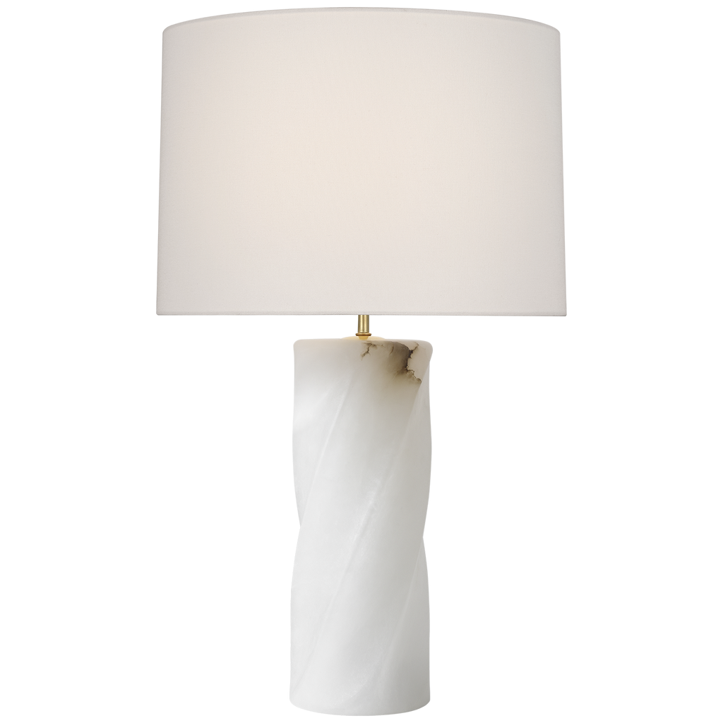 Ripley 29" Torsade Table Lamp | Alabaster | Linen Shade