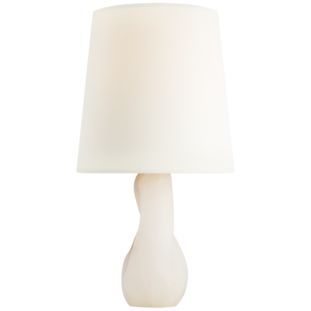 Adria 16" Cordless Table Lamp | Alabaster | Linen Shade
