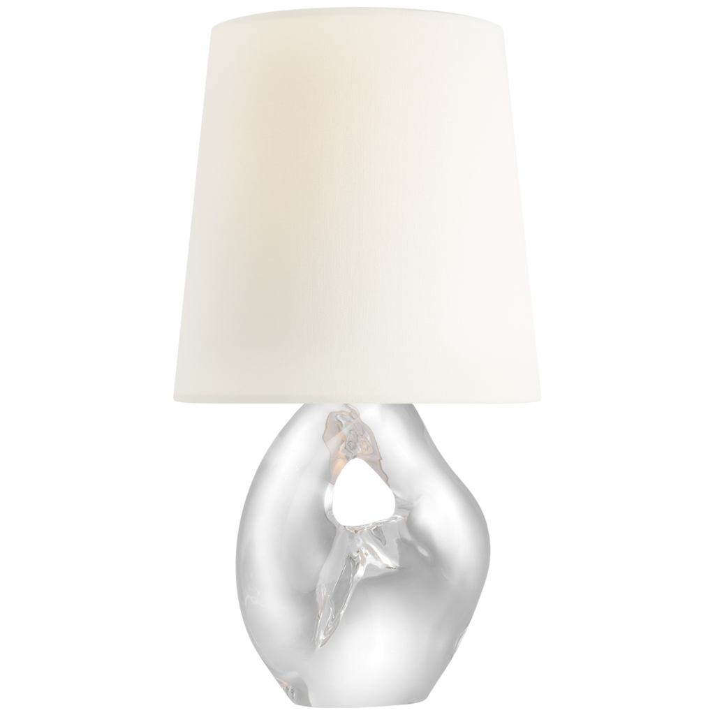 Adria 16" Cordless Table Lamp | Crystal | Linen Shade