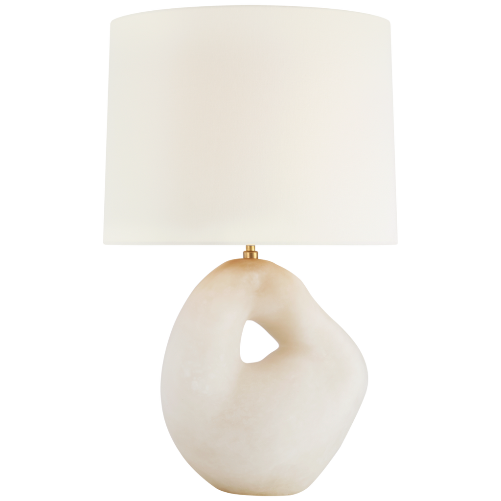 Adria 25" Cordless Table Lamp | Alabaster | Linen Shade
