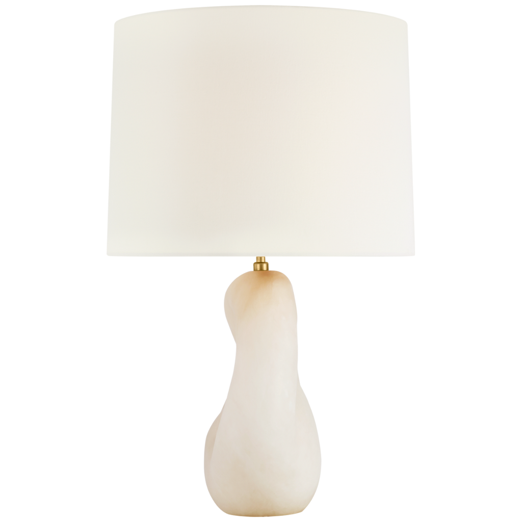 Adria 25" Cordless Table Lamp | Alabaster | Linen Shade