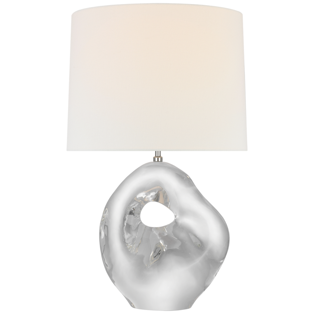 Adria 25" Cordless Table Lamp | Crystal | Linen Shade