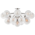 Cristol 43" Flush Mount | Polished Nickel | White Strie Glass
