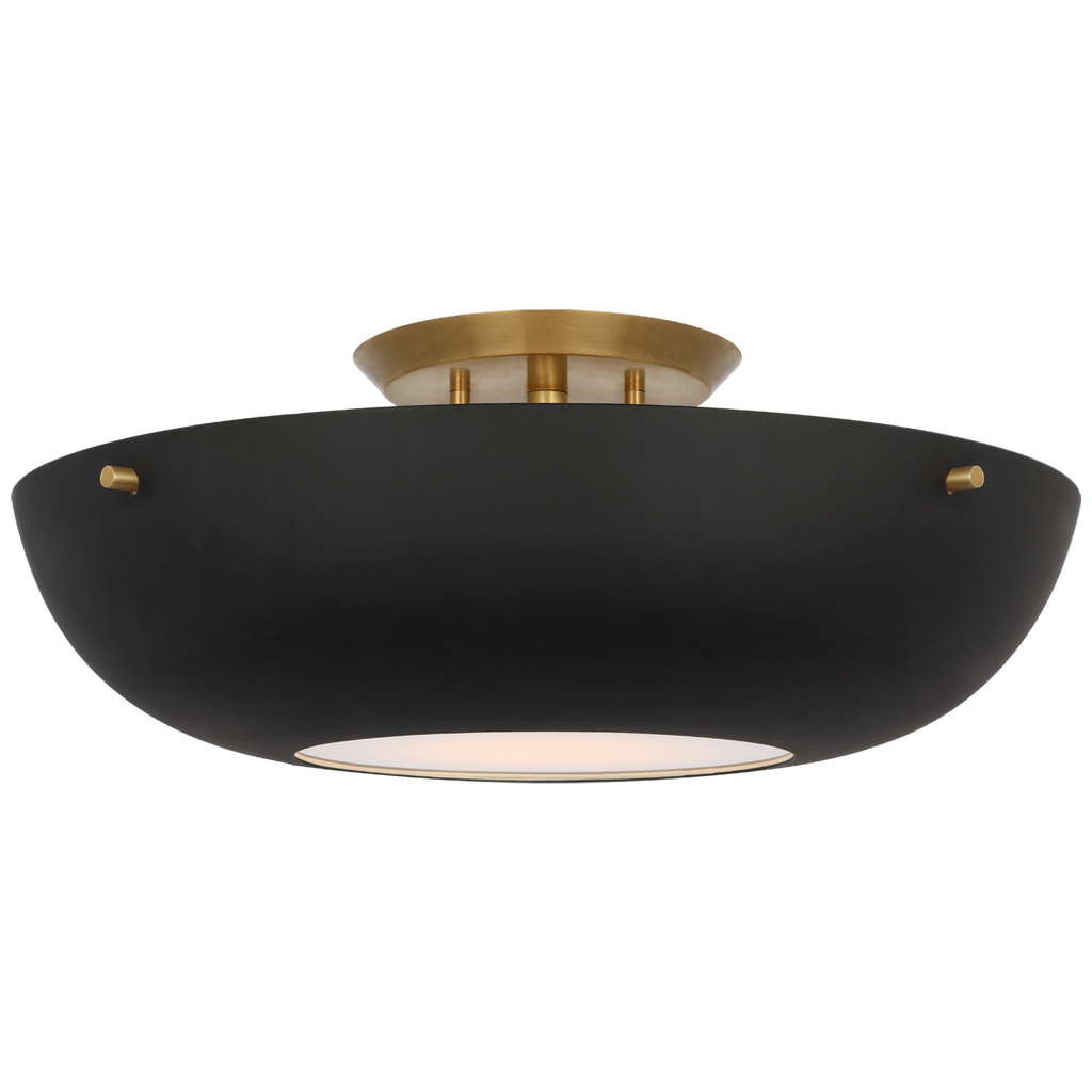 Valencia 16" Flush Mount | Hand-Rubbed Antique Brass | Matte Black