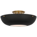 Valencia 16" Flush Mount | Hand-Rubbed Antique Brass | Matte Black