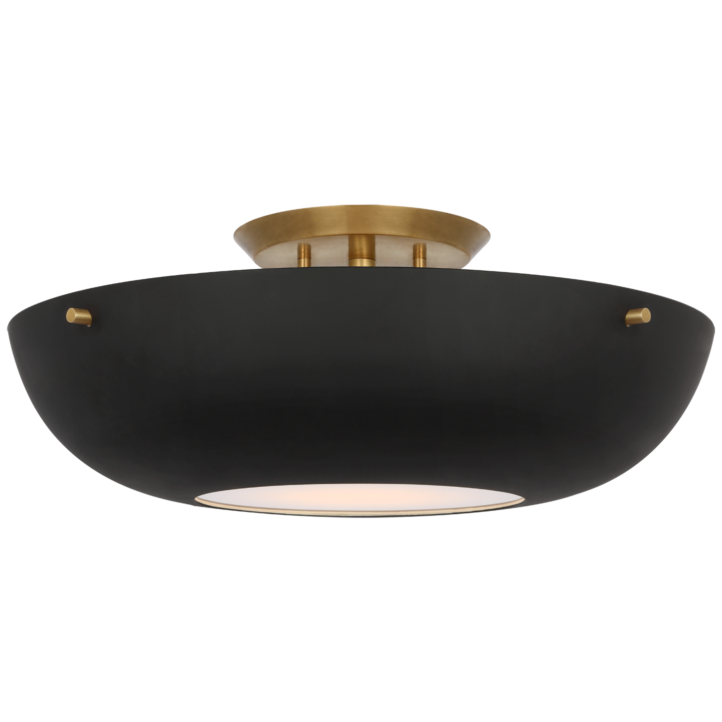 Valencia 16" Flush Mount | Hand-Rubbed Antique Brass | Matte Black