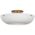 Valencia 16" Flush Mount | Hand-Rubbed Antique Brass | Matte White