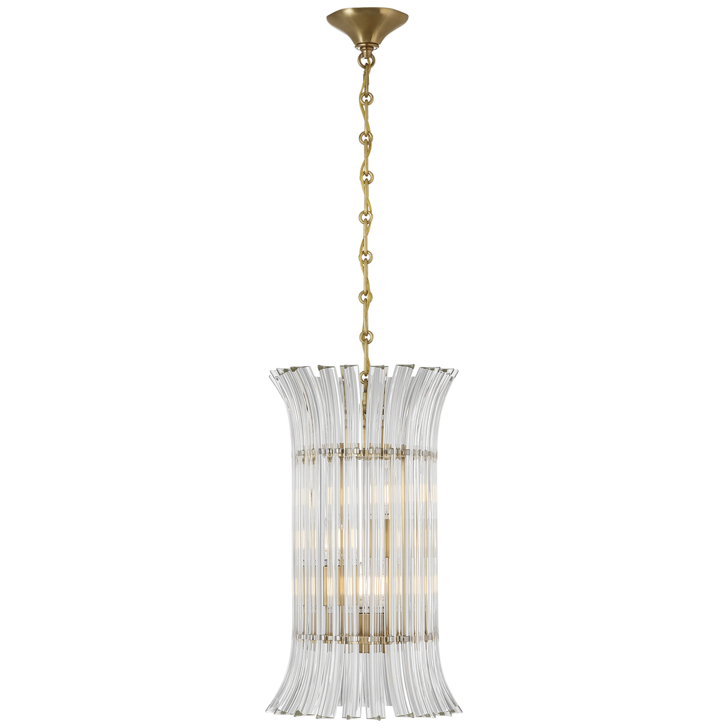 Rhine 12" Pendant | Hand-Rubbed Antique Brass | Crystal
