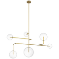 Linnea 59" Chandelier | Hand-Rubbed Antique Brass | Clear Glass