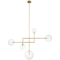 Linnea 57" Chandelier | Hand-Rubbed Antique Brass | Clear Glass