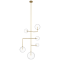Linnea 26" Entry Chandelier | Hand-Rubbed Antique Brass | Clear Glass